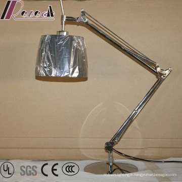 Éclairage de lecture rotatoire de lampe de table d&#39;hôtel de chevet de bras de double de balancier LED pour la chambre à coucher